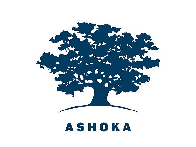 Logo Ashoki: drzewo i nazwa ASHOKA