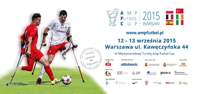 plakat Amp Futbol Cup 2015 - dwóch ampfutbolistów