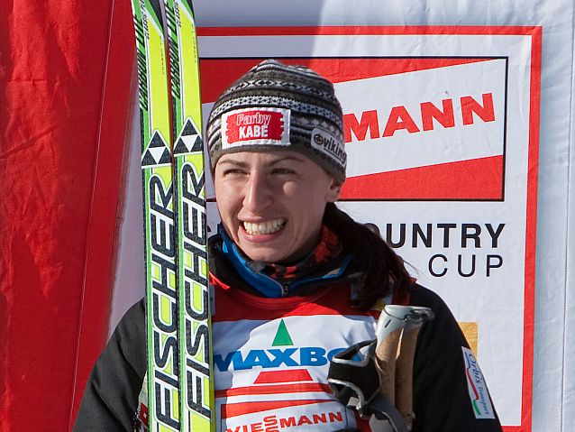 Justyna Kowalczyk na podium