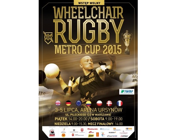 plakat rugby - mężczyzna rzucający piłką