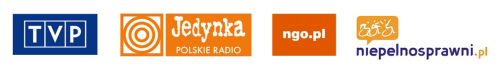Loga od lewej: TVP, Jedynka Polskie Radio, Ngo.pl, Niepelnosprawni.pl