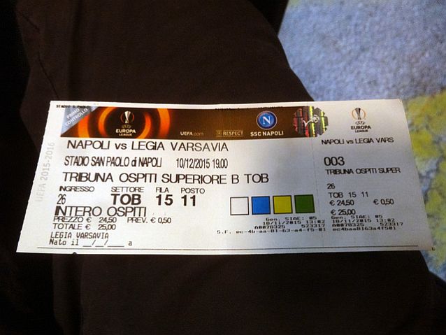 Bilet na mecz SSC Napoli z Legią Warszawa