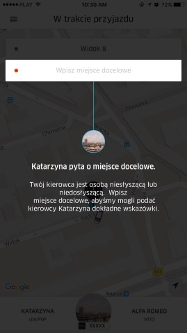 aplikacja dla użytkowników uber