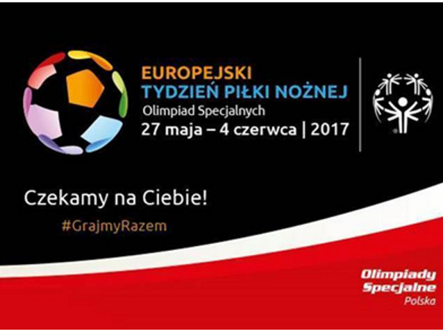 Europejski Tydzień Piłki Nożnej Olimpiad Specjalnych - plakat informujący