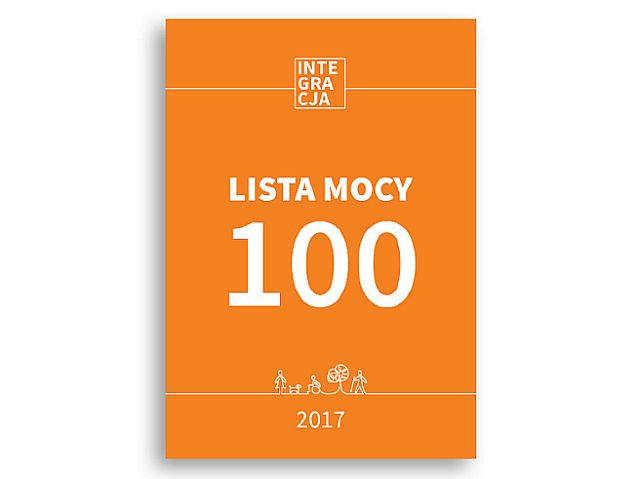 Grafika z logiem Integracji i napisem: Lista Mocy 100, rok 2017