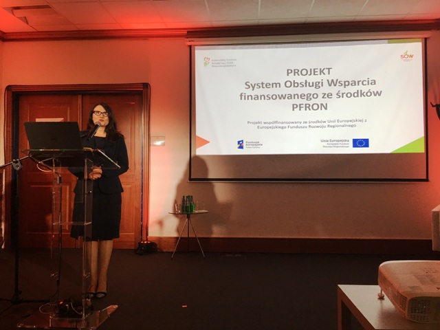 Dorota Habich z PFRON prezentuje projekt System Obsługi Wsparcia
