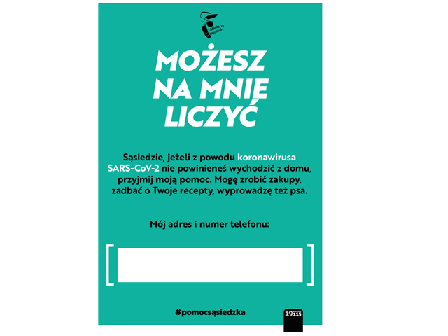 plakat z napisem możesz na mnie liczyć i miejscem na numer telefonu