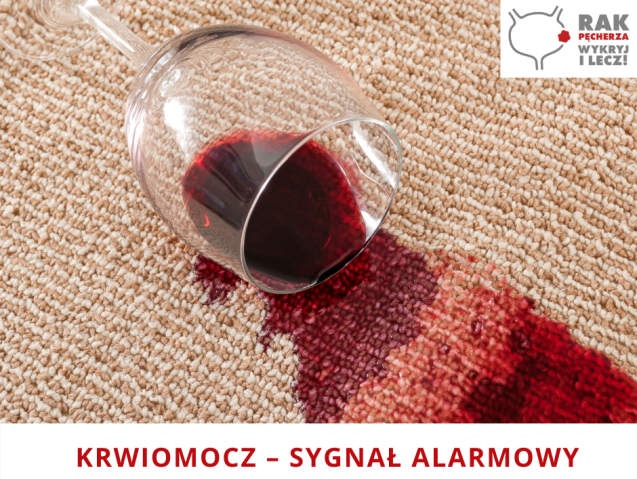 Leżący na dywanie kieliszek, wylewa się z niego na dywan wino czerwone.