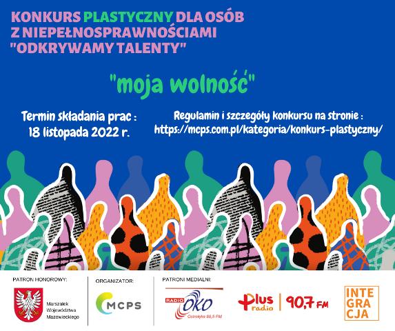 Plakat promujący konkurs plastyczny pod nazwą Odkrywamy talenty.