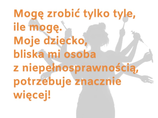 Grafika z sylwetką kobiety o wielu rękach w których trzyma m.in. strzykawkę, różne szczotki, długopis, środek dezynfekujący. Na jej tle jest napis: Nie jesteśmy bohaterkami z piedestału! Nie podziwiaj, pomóż! Nie życz mi siły, życz mi wsparcia państwa. 