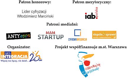 Patroni konkursu, m.in. patron honorowy Lider cyfryzacji Włodzimierz Marciński, merytoryczny: IAB Polska