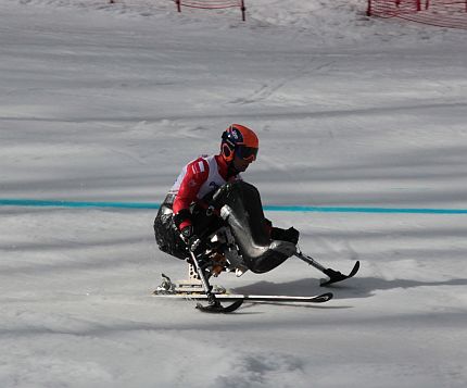 Rafał Szumiec na trasie slalomu giganta