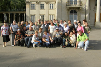 Na zdjęciu: Norbert Penza z przyjaciółmi podczas wycieczki do Warszawy