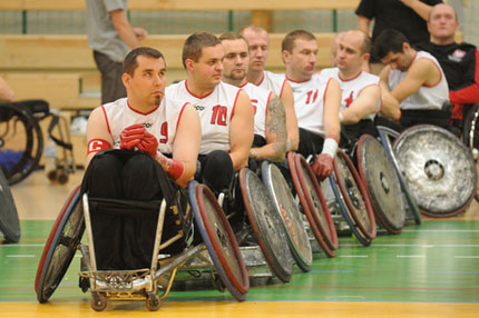 Na zdjeciu: Reprezentacja Polski w rugby na wózkach. Fot.: Łukasz Szymczak