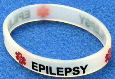 Bransoletka dla chorych na epilepsję, informująca o chorobie