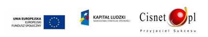 Logotypy: UE, Kapitał Ludzki, Cisnet.pl