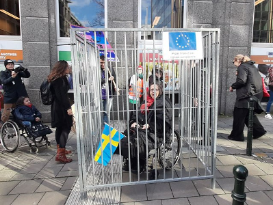 Zdjęcie promujące galerię „Chcemy wolności”. Protest w Brukseli